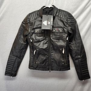 Harley Davidson Women’s Black Quilted Coated Riding Jacket Size Small NWT